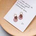 Rhinestone Alloy Disc Dangle Earring 1 Pair - Pink - One Size