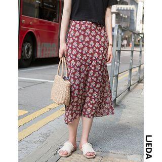 Floral Midi A-line Skirt Floral - One Size