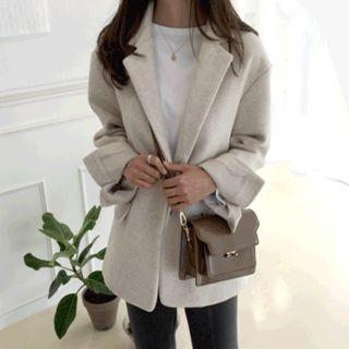 Slit-cuff Wool Blend Jacket