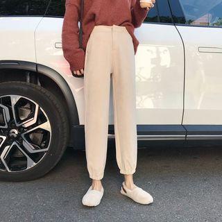 Cuffed Straight-cut Pants