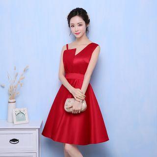 Asymmetric Sleeveless Cocktail Dress