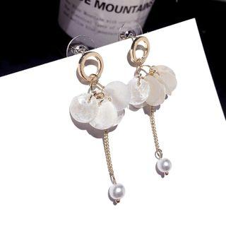 Shell Disc Drop Earring 1 Pair - Milky White - One Size