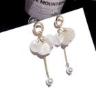 Shell Disc Drop Earring 1 Pair - Milky White - One Size