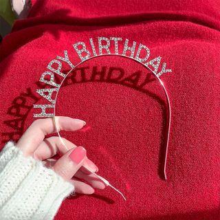 Lettering Rhinestone Headband