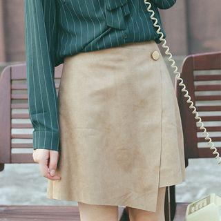 Layered Plain A-line Skirt