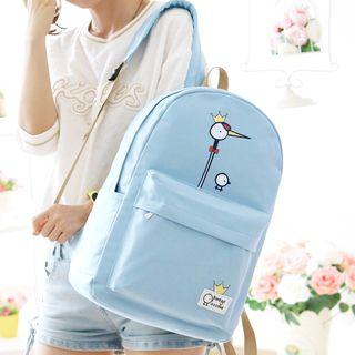 Chick Print Canvas Backpack