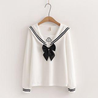 Sailor Collar Ribbon Sweatshirt