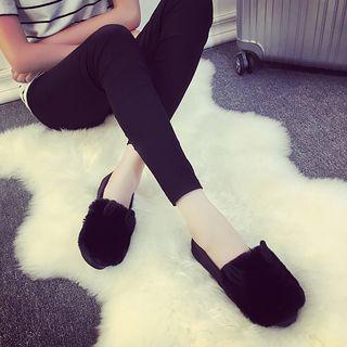 Faux Fur Trim Flats