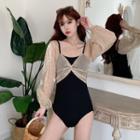 Polka Dot Twisted Swimsuit