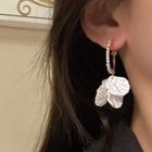 Petal Fringed Earring 1 Pair - White & Gold - One Size