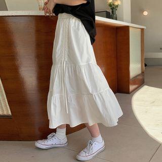 Drawstring Tiered Skirt