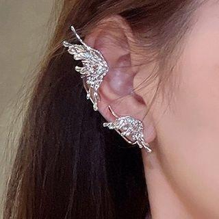 Irregular Alloy Cuff Earring 1 Pc - Silver Needle - Left Side - Silver - One Size