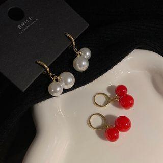 Sterling Silver Cherry Drop Earring