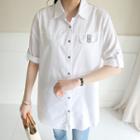 Tab-sleeve Stripe-detail Shirt