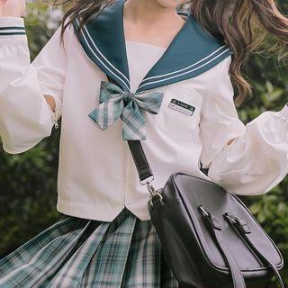 Sailor Collar Zip Detail Blouse