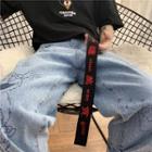 Canvas Chinese Character Belt Black - One Size