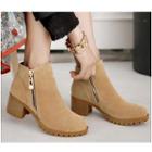 Zip-up Chunky-heel Ankle Boots