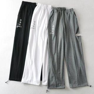 Irregular Cutout Drawstring-cuff Sweatpants