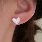 Heart Resin Alloy Earring 1 Pair - Off-white - One Size