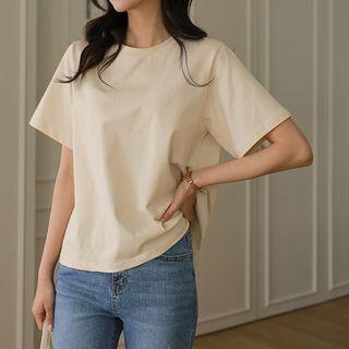 Colored Basic Round-neck T-shirt