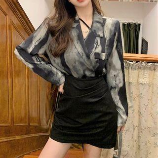 Tie-dye Blazer / Mini Pencil Skirt