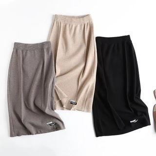 Applique Knit Pencil Skirt