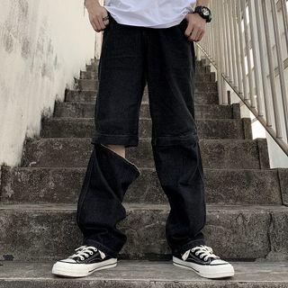 Removable Straight-fit Jeans