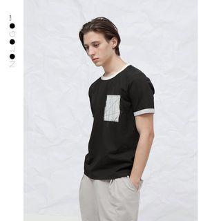 Short-sleeve Contrast-stitching T-shirt