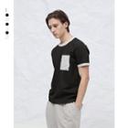 Short-sleeve Contrast-stitching T-shirt