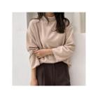 Mockneck Soft-touch Top Beige - One Size