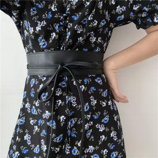 Lace Up Faux Leather Belt Black - One Size