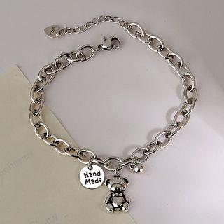 Bear Dangling Bracelet Silver - One Size