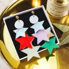 Non-matching Acrylic Star Dangle Earring As Shown In Figure - One Size
