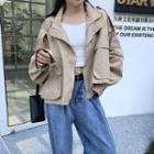 Loose-fit Plain Cropped Jacket