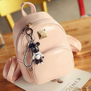 Faux Patent Leather Backpack