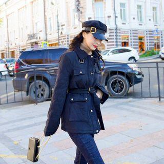 Belted Multi-pocket Quilted Jacket
