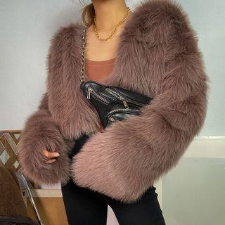 Cropped Faux Fur Jacket