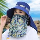 Printed Bucket Hat With Sun Protection Face Mask