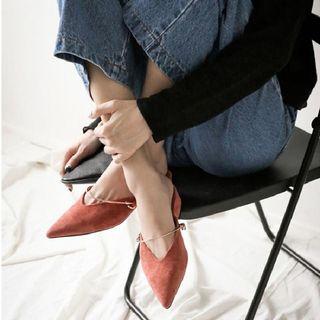 Block-heel Genuine Leather Mules