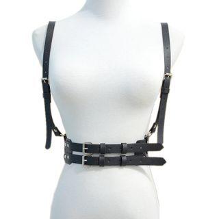 Faux Leather Body Harness Belt As Shown In Figure - One Size