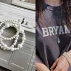 Faux-pearl Bracelet Set (3pcs) Ivory - One Size