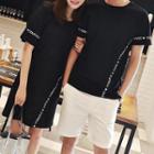 Couple Matching Short-sleeve Lettering Dress / T-shirt