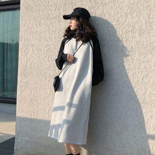 Color Block Zipped Sweatshirt Dress