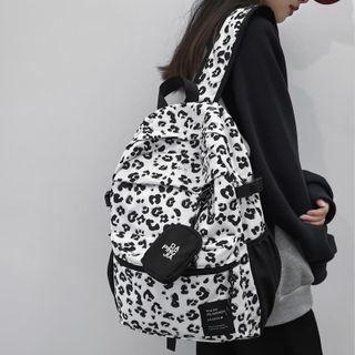 Set: Two-tone Nylon Backpack + Lettering Pouch