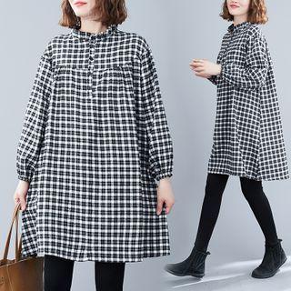 Plaid Blouse Gray - One Size