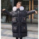 Pocket Detail Hooded Midi Padded Coat