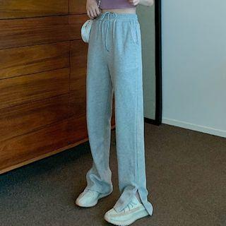 Slit Plain Sweatpants