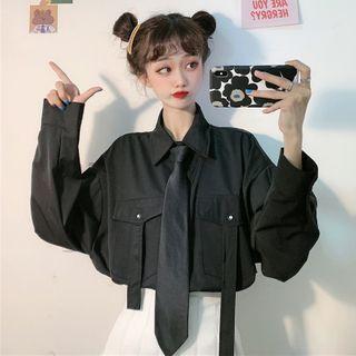Set: Tie + Pocket Detail Shirt