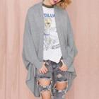 Dolman-sleeve Open Front Long Cardigan