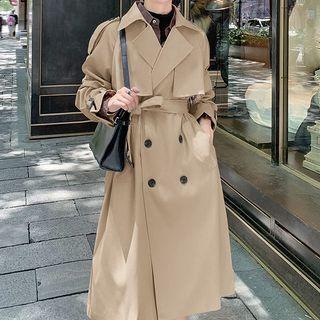 Long-sleeve Tie-waist Long Jacket
